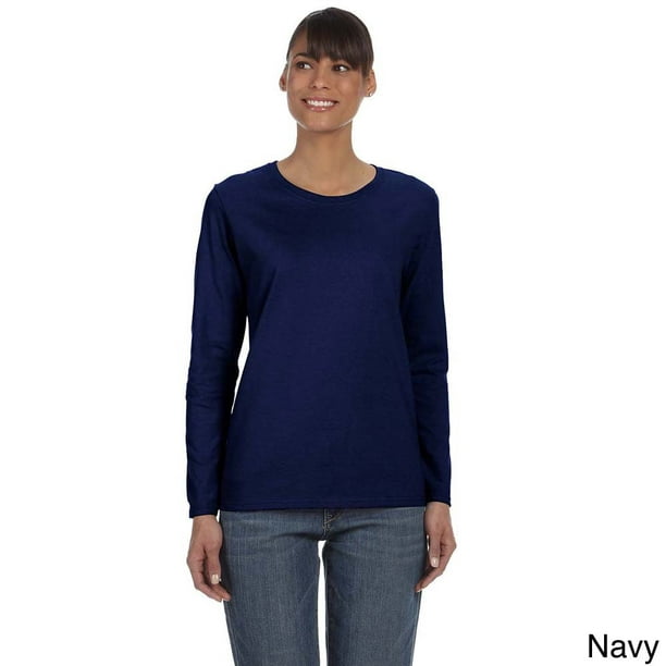 ###Gildan Heavy Cotton™ Women’s Long Sleeve T-Shirt 5400L Carolina Blue 3XL 